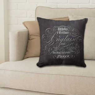 Paris rustic country chalkboard French Scripts Throw Pillow