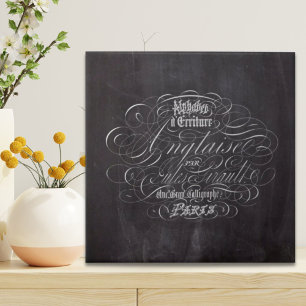Paris rustic country chalkboard French Scripts Tile