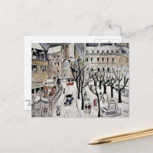 Paris Scène de neige, peinture d'art Carte postale