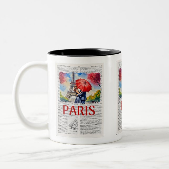 PARIS SCENE - Summer Paris Two-Tone Coffee Mug (Left)
