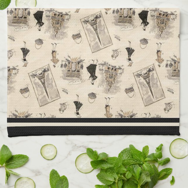 Paris Sights 1 Kitchen Towel (Folded)