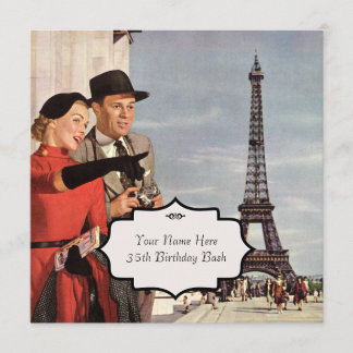 Paris Sights Vintage Invitation
