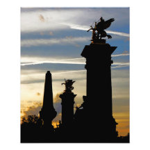 Paris Silhouettes à Dusk Photo Print