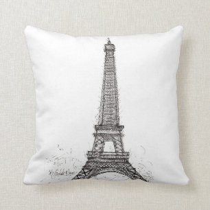 Paris Sketch Throw Pillow