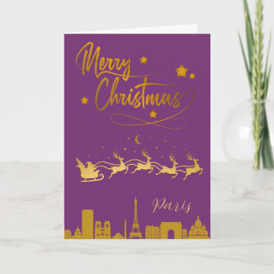 Paris Skyline Christmas Card