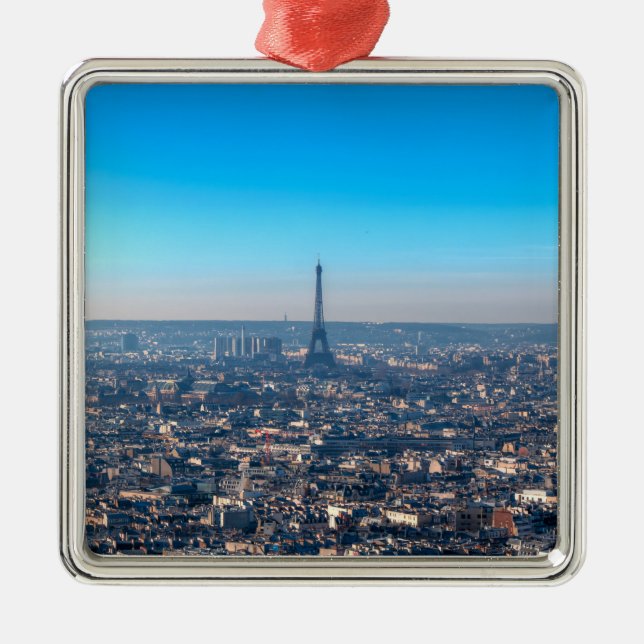 Paris Skyline Metal Ornament (Front)