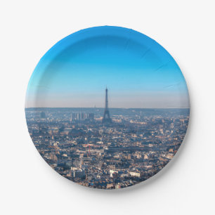 Paris Skyline Paper Plate