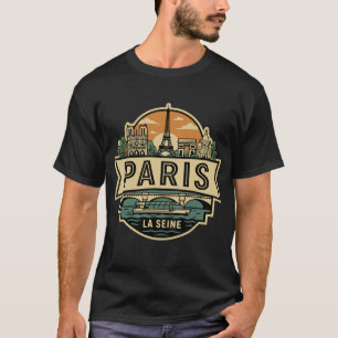Paris Skyline Sunset Eiffel Tower France T-Shirt