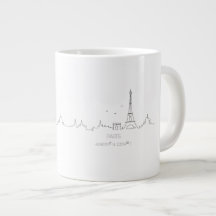 Paris skyline with coordinates mug