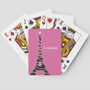Paris Sparkles Everywhere Poker Cards fuchsia