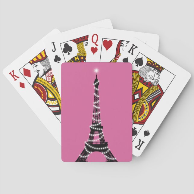 Paris Sparkles Poker Cards fuchsia (Back)