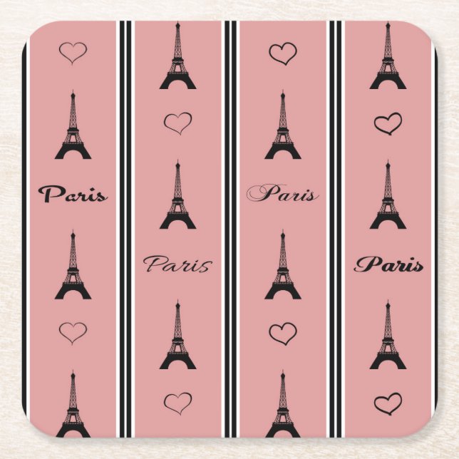 Paris Square Paper Coaster (Front)