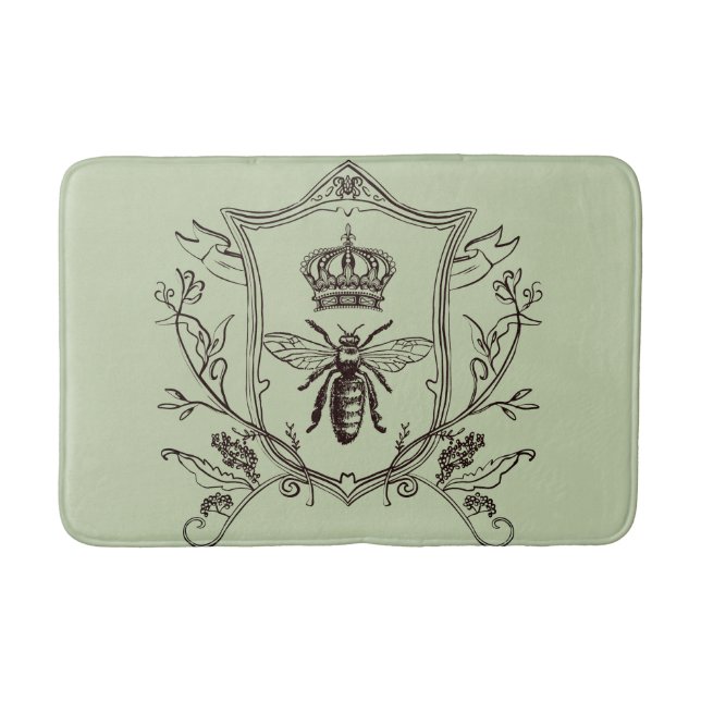 paris steampunk beekeeper french bee queen crown bath mat (Front)
