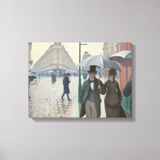 Paris Street in Rainy Weather Canvas Print (Front)
