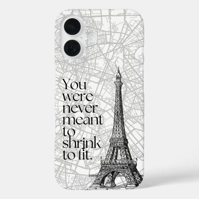 Paris Street Map & Eiffel Tower Quote Wall Art Case-Mate iPhone Case (Back)