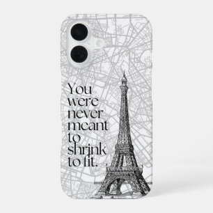 Paris Street Map & Eiffel Tower Quote Wall Art iPhone 16 Case