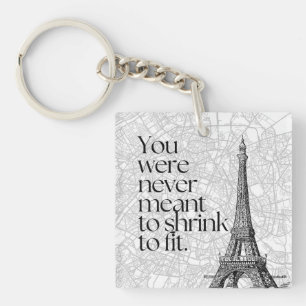 Paris Street Map & Eiffel Tower Quote Wall Art Keychain