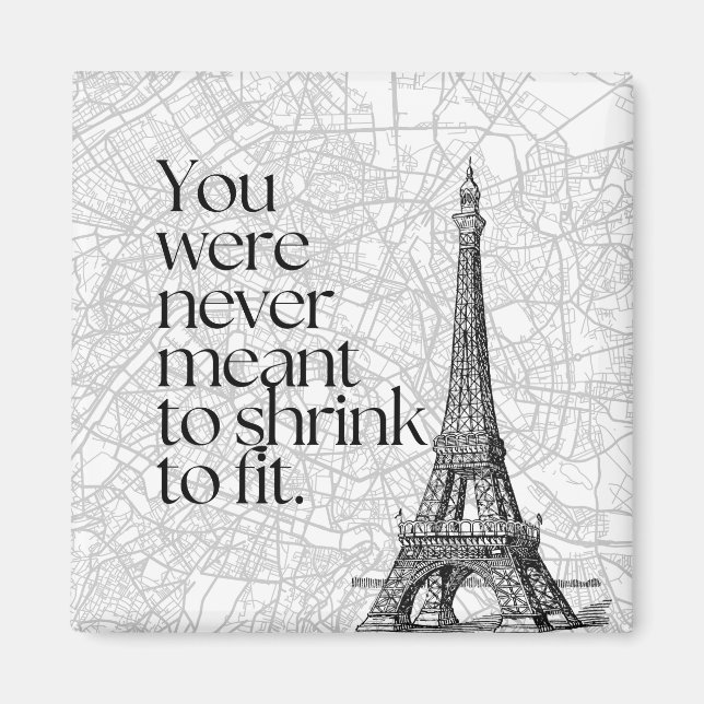 Paris Street Map & Eiffel Tower Quote Wall Art Magnet (Front)