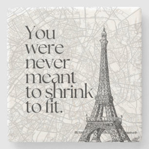 Paris Street Map & Eiffel Tower Quote Wall Art Stone Coaster