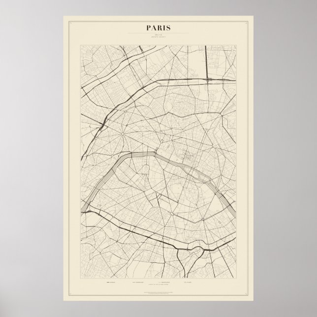 Paris Street Map Poster (Front)