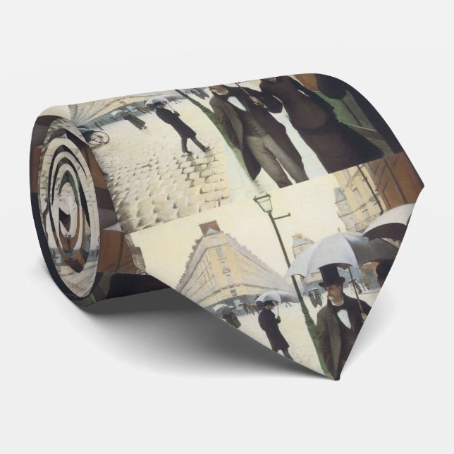 Paris Street, Rainy Day by Caillebotte Tie (Rolled)