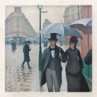 Paris Street Rainy Day by Gustave Caillebotte Glass Coaster