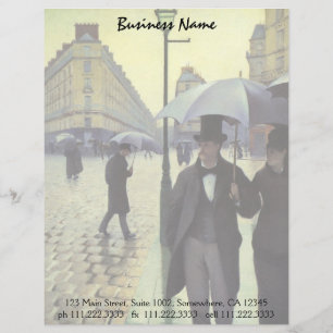 Paris Street Rainy Day by Gustave Caillebotte Letterhead