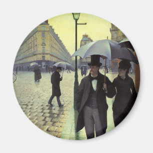 Paris Street Rainy Day by Gustave Caillebotte Magnet