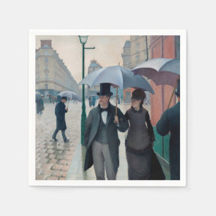 Paris Street Rainy Day by Gustave Caillebotte Napkin