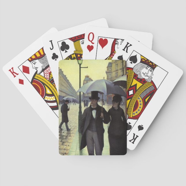 Paris Street Rainy Day by Gustave Caillebotte Playing Cards (Back)