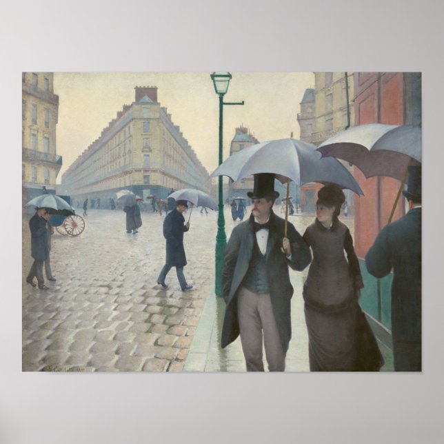 Paris Street; Rainy Day by Gustave Caillebotte Poster (Front)
