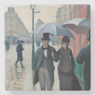 Paris Street Rainy Day by Gustave Caillebotte Stone Coaster