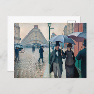 Paris Street Rainy Day   Gustave Caillebotte   Postcard