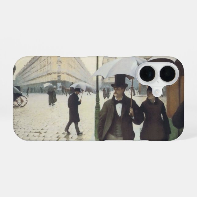 Paris Street Rainy Day iPhone 16 Case (Back Horizontal)