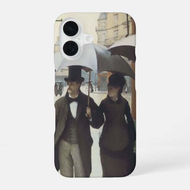 Paris Street Rainy Day iPhone 16 Case (Back)