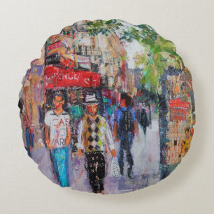 Paris Street Round Pillow