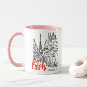 Paris Street Sketch Art  Mug