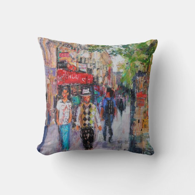 Paris Street Throw Pillow (Front)