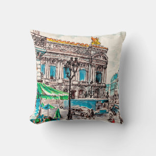  Paris street view of the theatre Wicked cafe pede Throw Pillow