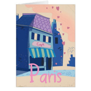 Paris Street vintage cartoon