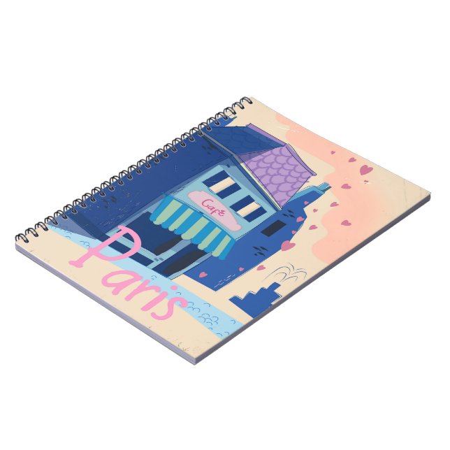 Paris Street vintage cartoon Notebook (Left Side)