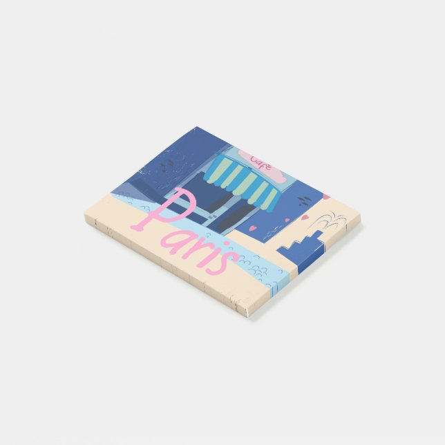Paris Street vintage cartoon Post-it Notes (Angled)