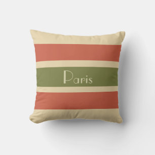 Paris Striped Throw Pillow