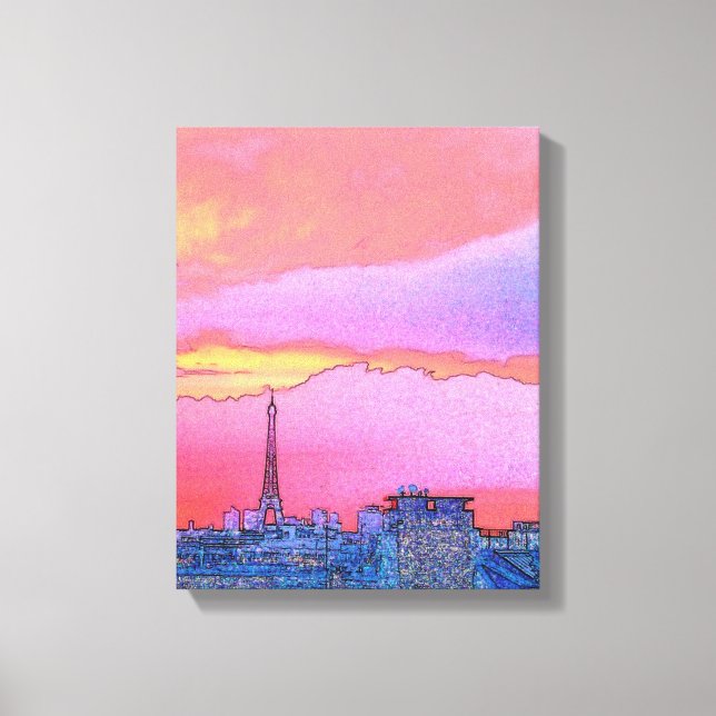 Paris Sunset Canvas Print (Front)
