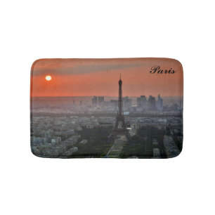 Paris Sunset Eiffel Tower France Photo Bath Mat