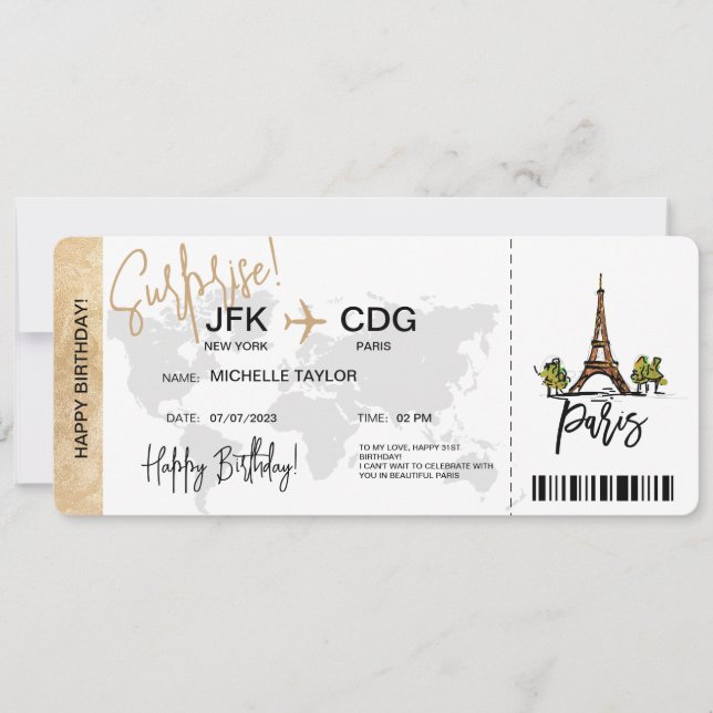 Paris Surprise Carte d'Anniversaire (Devant)