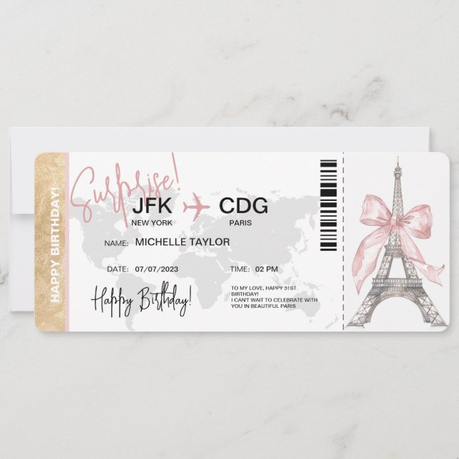 Paris Surprise Carte d'Anniversaire (Devant)
