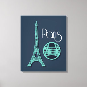 Paris Teal Canvas Print