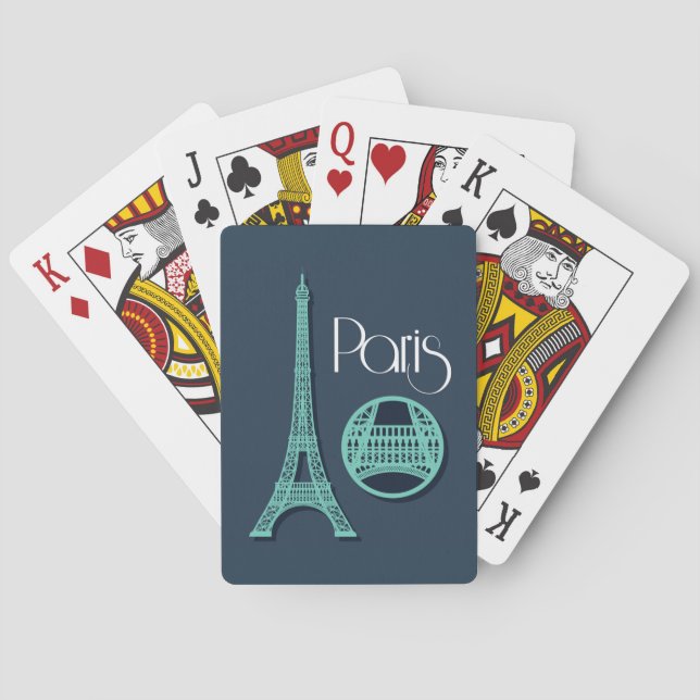 Paris Teal Playing Cards (Back)