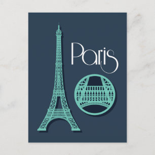 Paris Teal Postcard